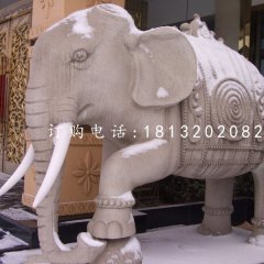 廣場大象石雕，動物石雕