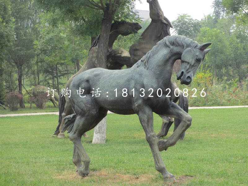 公園馬雕塑，銅雕馬