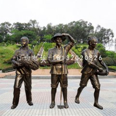 收稻子的人物銅雕，公園景觀銅雕