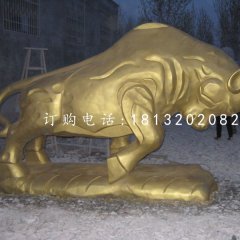 銅雕開荒牛，廣場銅牛雕塑