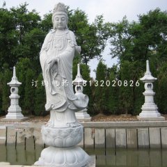 漢白玉觀音菩薩，石雕佛像