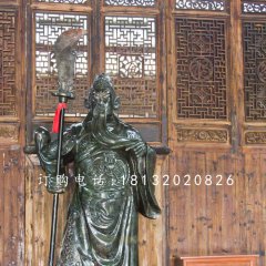 立式關公石雕，大理石關公