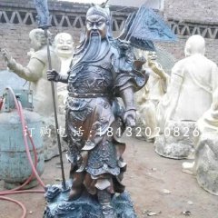 關公持刀雕塑，武圣人銅雕