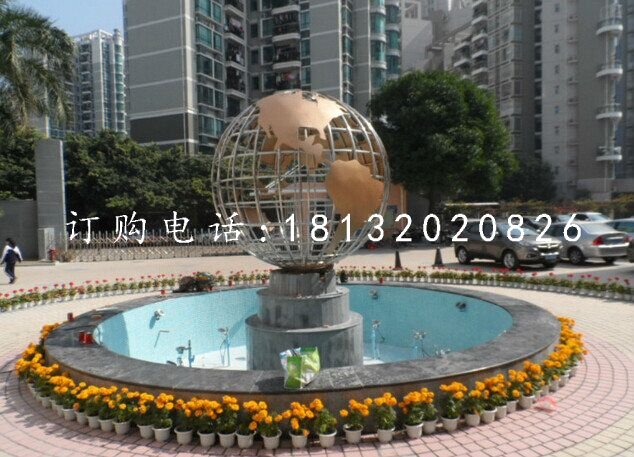 不銹鋼地球儀雕塑，廣場不銹鋼雕塑