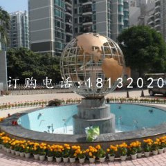 不銹鋼地球儀雕塑，廣場不銹鋼雕塑