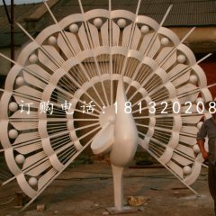 不銹鋼孔雀開屏雕塑，不銹鋼抽象動物雕塑