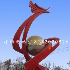 不銹鋼龍騰雕塑，廣場抽象龍雕塑