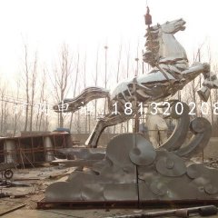 馬踏祥云雕塑，不銹鋼動物雕塑