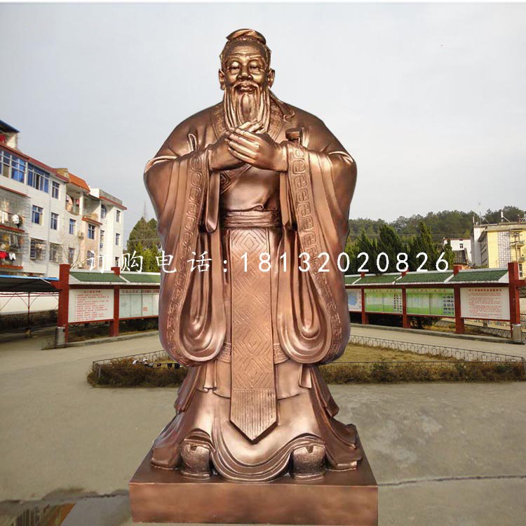校園孔子雕像，古代人物銅雕
