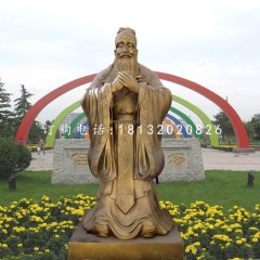 先師孔子雕塑，校園銅雕人物
