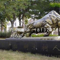 開荒牛銅雕，校園銅牛雕塑