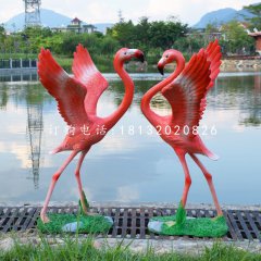 仿真火烈鳥雕塑，玻璃鋼動物擺件