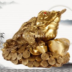 招財金蟾銅雕，企業招財神獸銅雕