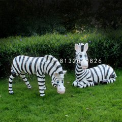 卡通斑馬，玻璃鋼卡通動物，公園景觀雕塑