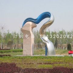 不銹鋼抽象彩帶雕塑，公園不銹鋼雕塑