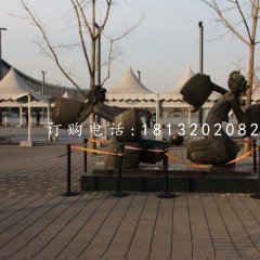 皮影戲人物銅雕，公園景觀銅雕