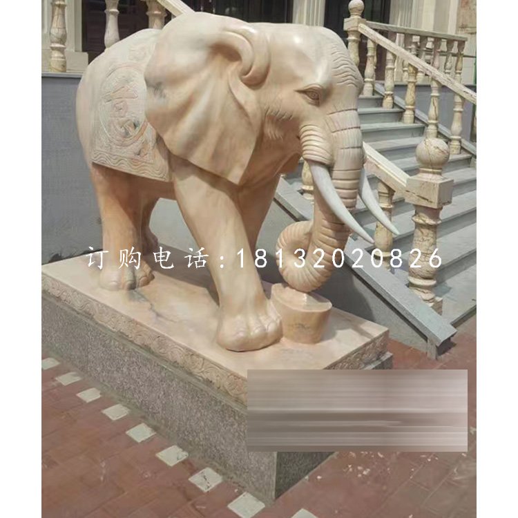 晚霞紅大象石雕，動物石雕 (3).jpg