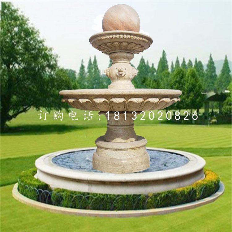 風水球噴泉石雕，晚霞紅景觀石雕.jpg