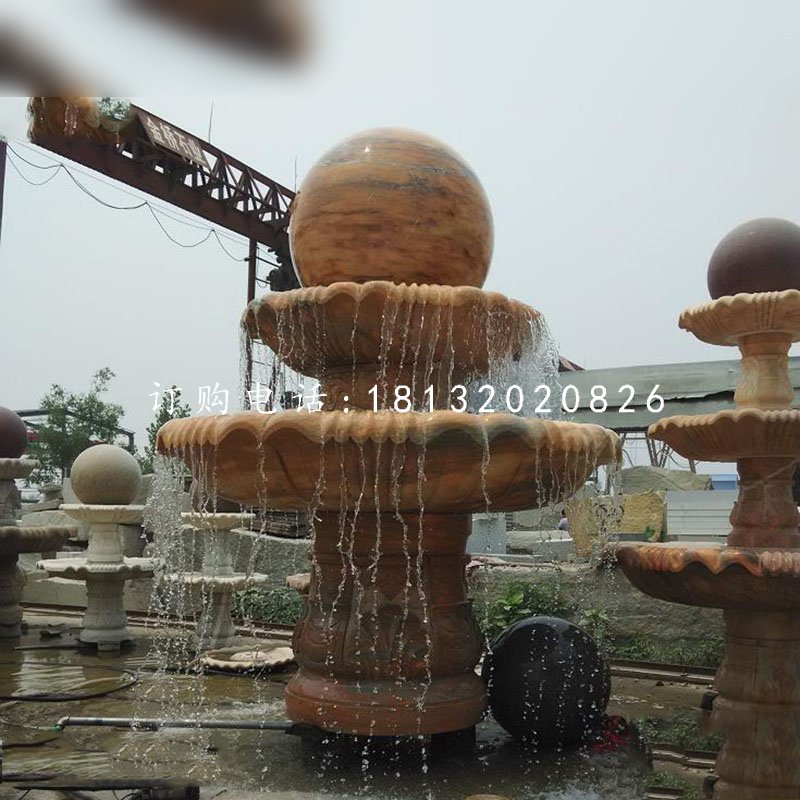 風水球噴泉，園林景觀石雕
