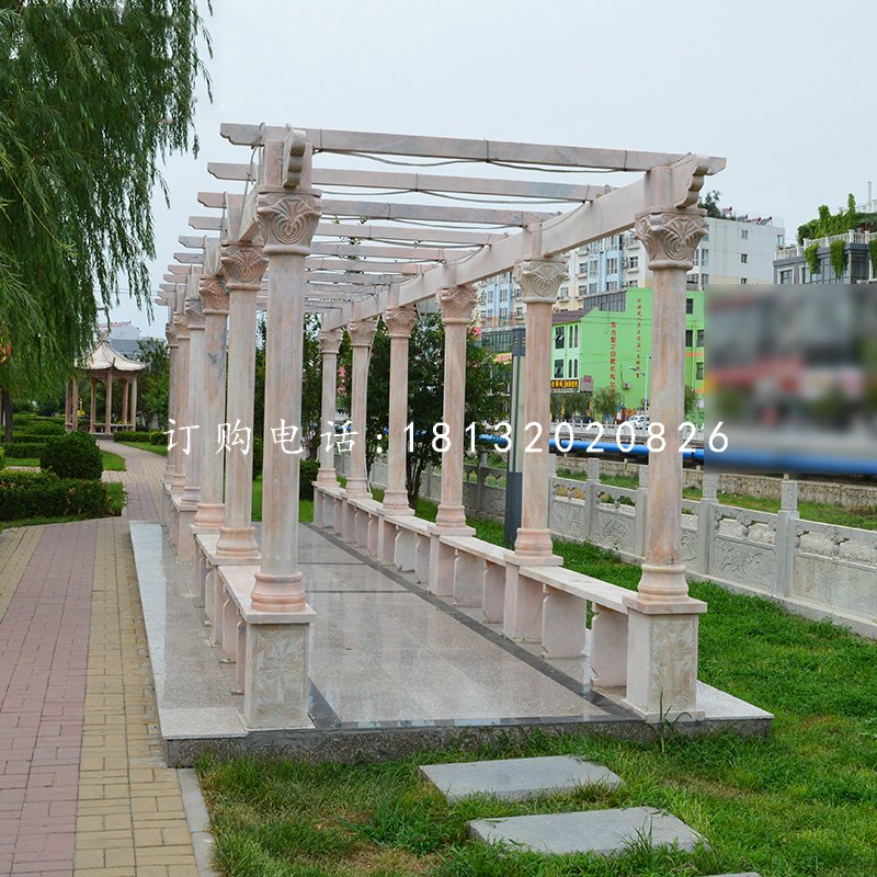 長廊石雕，公園長廊雕塑