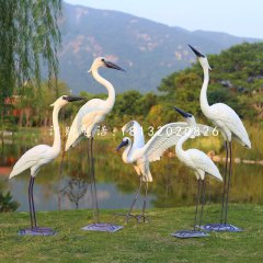 白鷺雕塑，公園玻璃鋼仿真動物