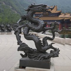 銅龍雕塑，青龍銅雕