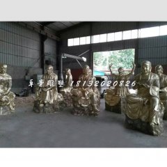 玻璃鋼十八羅漢雕塑，仿銅玻璃鋼雕塑