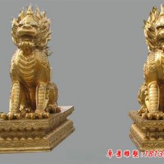 銅雕麒麟，鑄銅麒麟雕塑