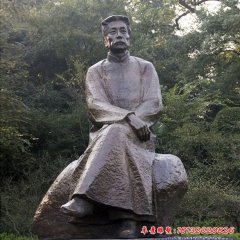 坐式魯迅銅雕，公園名人銅雕