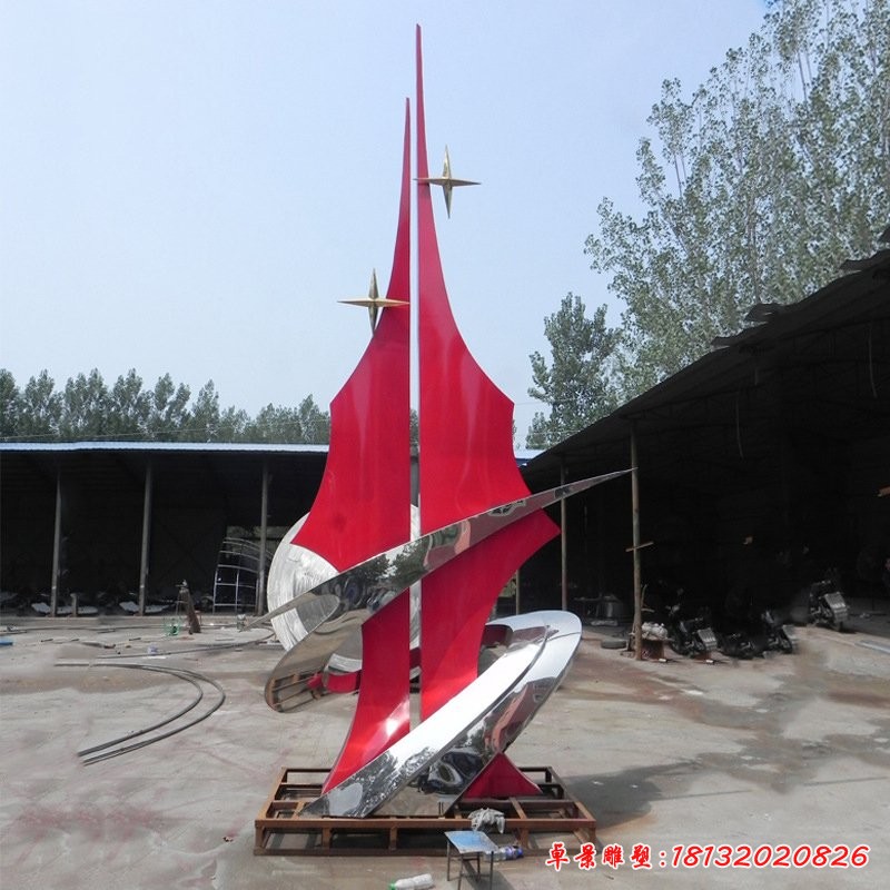 不銹鋼企業抽象卓越雕塑