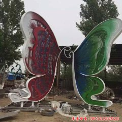 不銹鋼蝴蝶雕塑，廣場彩色蝴蝶不銹鋼雕塑