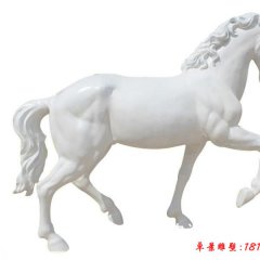 玻璃鋼白馬雕塑，玻璃鋼動物雕塑