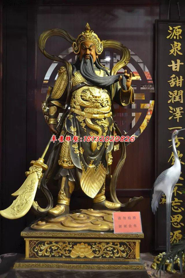 玻璃鋼關公雕塑，玻璃鋼人物雕塑
