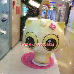玻璃鋼大眼貓雕塑，玻璃鋼卡通雕塑