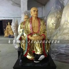 十八羅漢雕塑，玻璃鋼貼金佛像