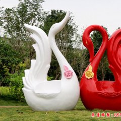 天鵝雕塑，公園玻璃鋼動物雕塑