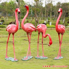 火烈鳥雕塑，玻璃鋼仿真動物雕塑
