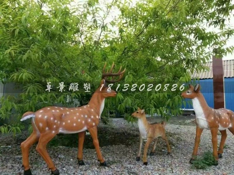 玻璃鋼鹿雕塑，仿真動物雕塑