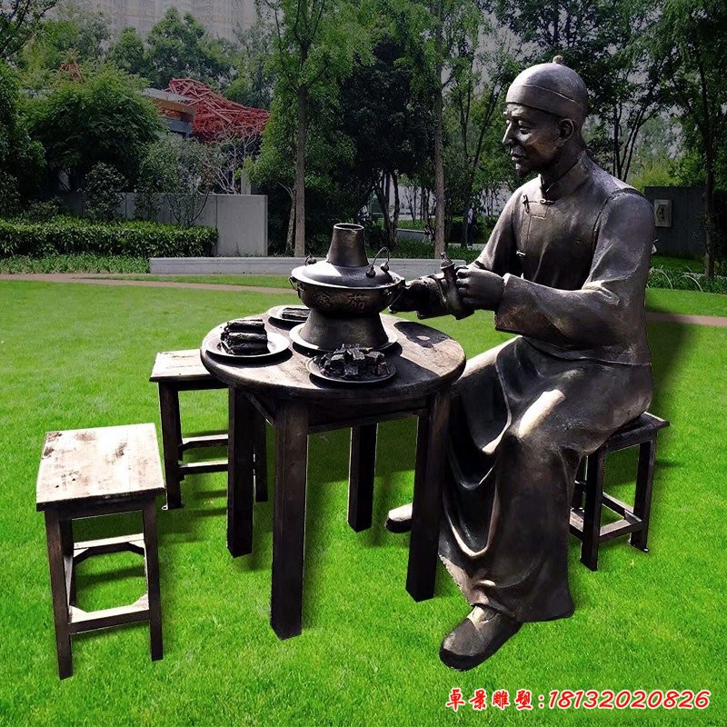 品嘗雕塑，玻璃鋼古代人物雕塑