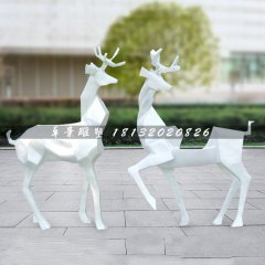 抽象動物雕塑，玻璃鋼小鹿擺件