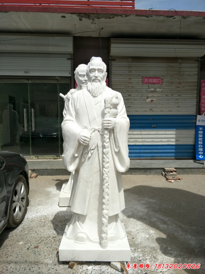 漢白玉孫思邈雕塑，古代人物雕塑